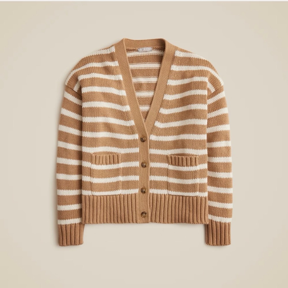 J. Crew Heritage Cotton Relaxed Cardigan Stripe